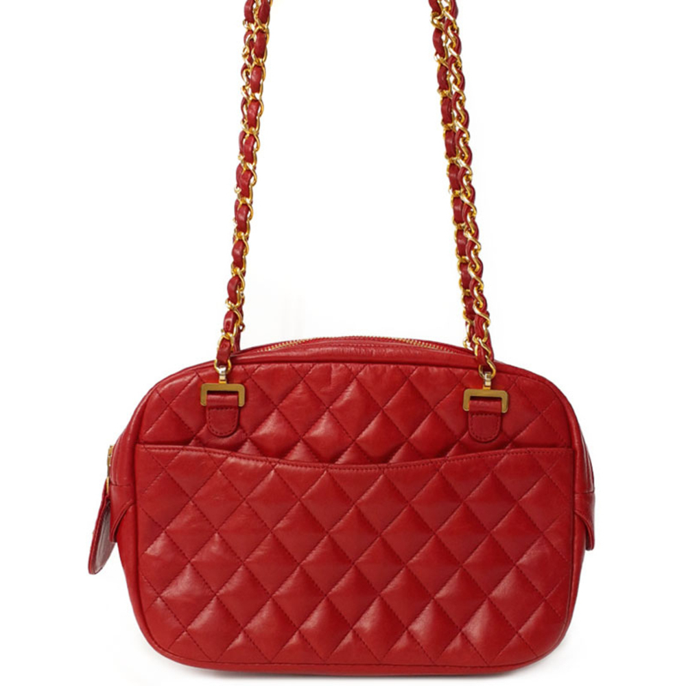 Chanel Matelasse Chain Shoulder Bag Red